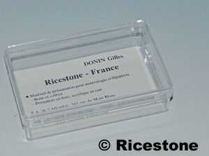 9a) 12x Boites Plastique transparente 95x64mm carte de visite.