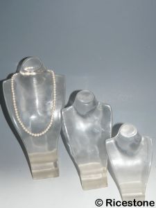 11) Buste Acrylique transparente lot de 3 Présentoir collier.