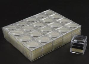 9a) 20x Boîtes loupe 3x3, tout plastique de gemmologie.