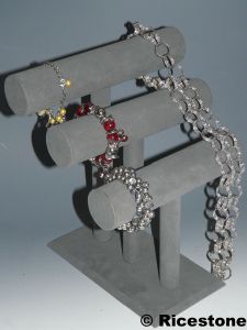 5h) Porte-bijoux à 3 étages bracelet, Support jonc en feutrine.