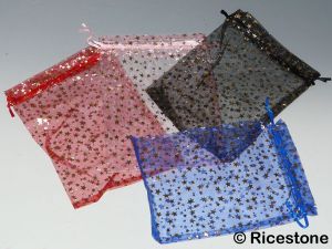 1c) 10x Pochettes cadeau; bourse en organza 10 x 15 cm