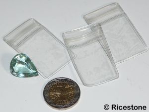 2a) Pochette épaisse à zip 3x5cm pour pierres ou monnaies