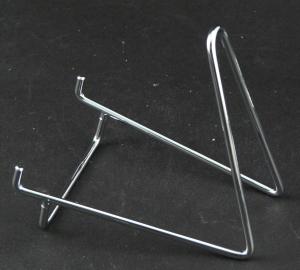 1a eb) Chevalet présentoir métallique chromé hauteur 10 cm. 