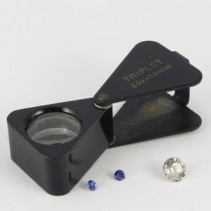 Loupe triplet 20x18mm de gemmologue noire