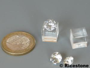 2) 12x Cubes présentoir, mini-socles acrylique 1x1x1 cm