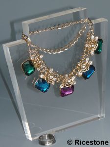 7b) Présentoir collier, bracelet, Buste acrylique. H17cm