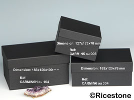 Diverses boite carton noire pour minéraux