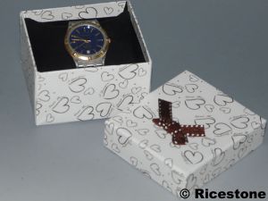 2ha) Boite cadeau, 9x9x5.5 cm à montre