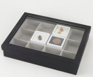 Coffret intrieur gris pour boite de gemmologie 4x4 cm