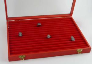 7e) Coffret 26x36 cm luxe pour bagues (Système à sillon).