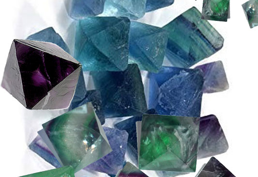 Clivage en octaédre de fluorite