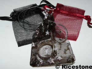 1a) 10x Pochettes cadeau, bourse en Organza, 5 x 7 cm