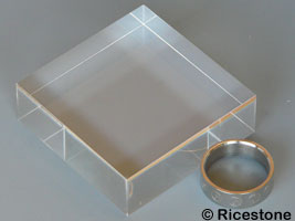 Socle verre acrylique transparent 60 x 60 x 20 mm pour collection