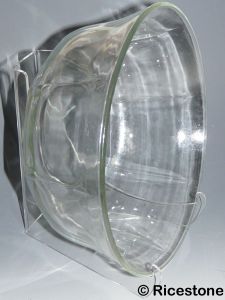 5i) Chevalet Acrylique, présentoir minéraux et bols. Hauteur 21 cm