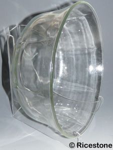 5i) Chevalet Acrylique Hauteur 21 cm , présentoir minéraux et bols. 