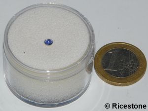 0b) 1x Boîte large ronde tout plastique de gemmologie. Ø 3.8 cm