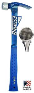 6a) Marteau Estwing 1050g, E6-24TM Arrache clou, Tête bouchardée.