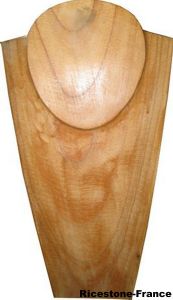 4c) Buste Déco-Vitrine Bois 40cm, Artisanal.