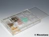 2) Coffret acrylique 12x18 cm 12 compartiments .