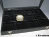 4e) Coffret luxe vitré 26x36cm, 12 compartiments, pour objets.
