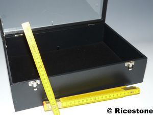 2d) Coffret luxe vitré 26x36 cm H=10 cm, présentation d'objets 