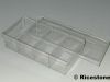 6d) Boite Plastique transparente 21 x 10.2cm, 4 compartiments.