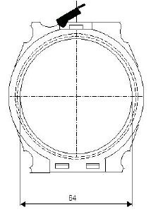 1c) Cadre à membrane, diamètre 64 mm.