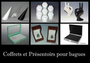 1) BAGUES : Coffrets, plateaux et présentoirs.