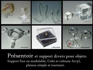 3) PRESENTOIR, SUPPORT, Collection, minéraux...