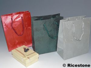 1) lot de 3x sacs 12 x 15 cm à soufflet en papier pour transport de bijoux.
