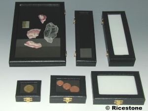 3c) Coffret luxe 6x8cm pour objets minces,  pièces de numismate.