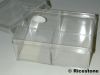 2b) Boite Plastique transparente 12x 8cm, 2 compartiments.