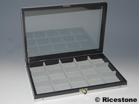 coffret 25x35 cm flocage gris avec compartiments