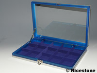 coffret 25x35 cm flocage bleu avec compartiments