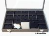 4f) Coffret luxe vitré 26x36cm 20 compartiments pour objets.