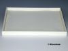 2a) Plateau plastique 21 x 17 blanc  pour pierres taillées 