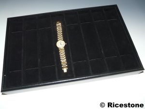 1f) Plateau 23x35cm pour 8x montres. Présentoir bijoux-bracelet