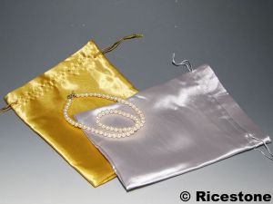8b) 12x Pochettes professionnelles en satin, emballage cadeau 15x20 cm