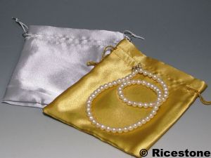 8a) 12x Pochettes cadeau professionnelle en satin 12x14 cm
