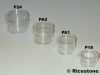 2) 12x Boites Plastique transparente ronde Ø32 x 25 mm.