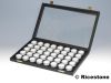 2b) Coffret pierres taillées vitré, 40 boites rondes plastique