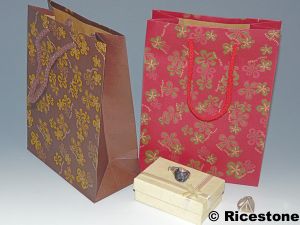 1b) 12x sacs en papier à soufflet pour transport cadeau. 15 x 20 cm 